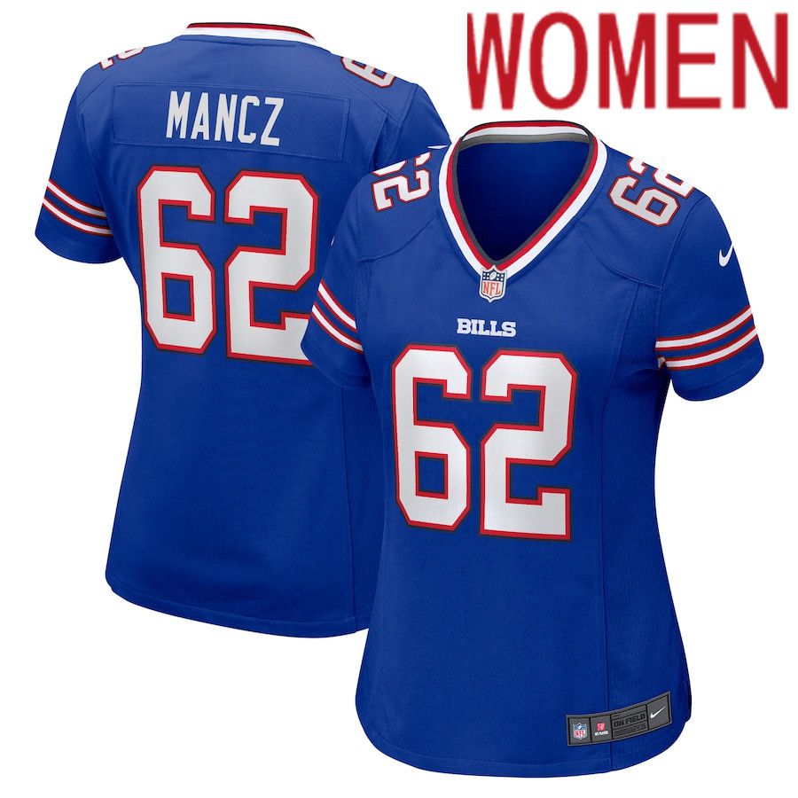 Women Buffalo Bills #62 Greg Mancz Nike Royal Game NFL Jersey->women nfl jersey->Women Jersey